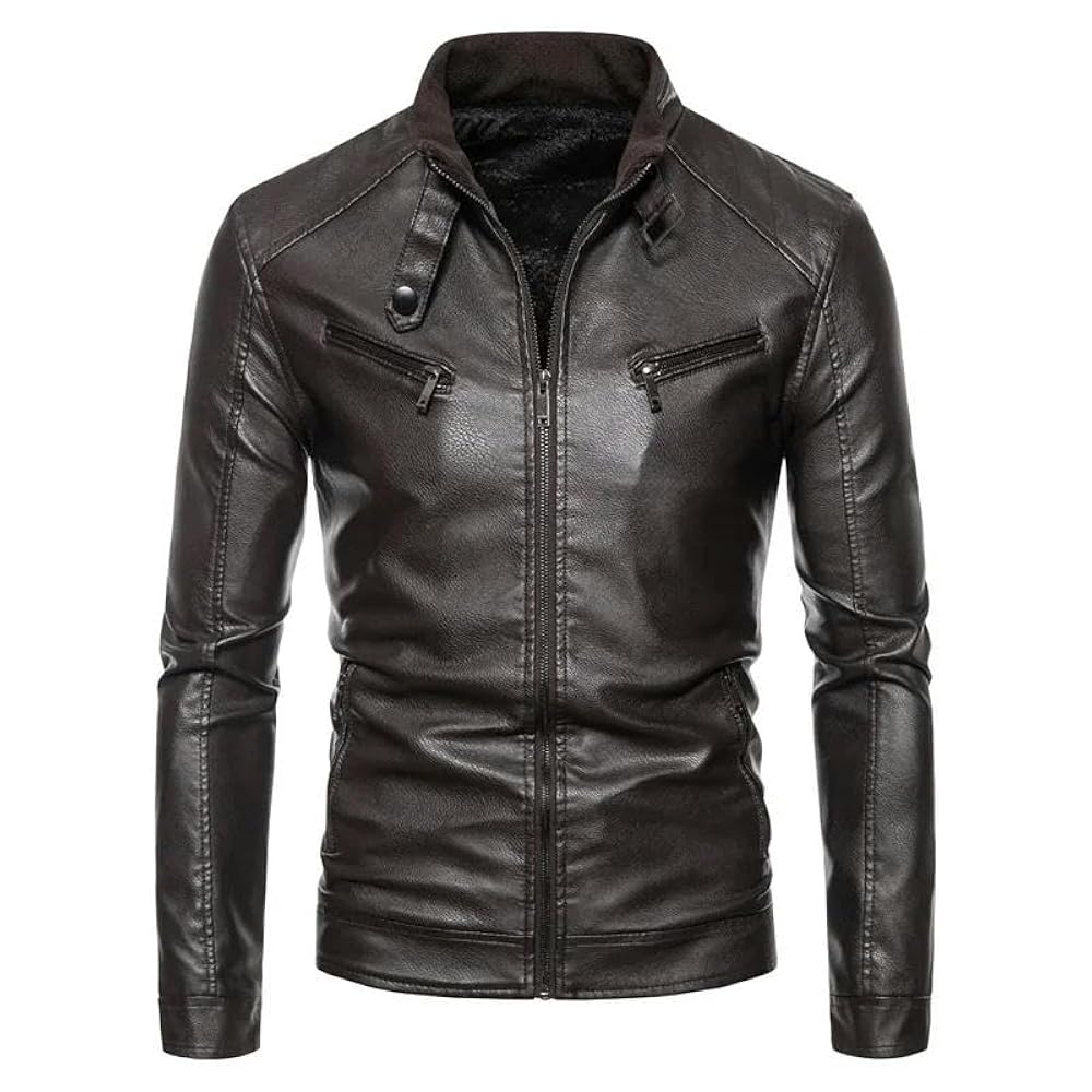 GaoLeAve Man leather jacket men's spring autumn windproof